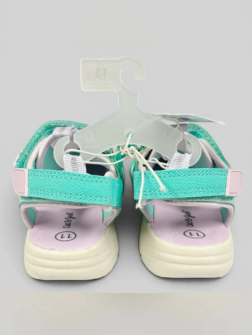 Cat & Jack Toddler Aqua Closed Toe Sandals | Adjustable Hook & Loop Size 11 NWT